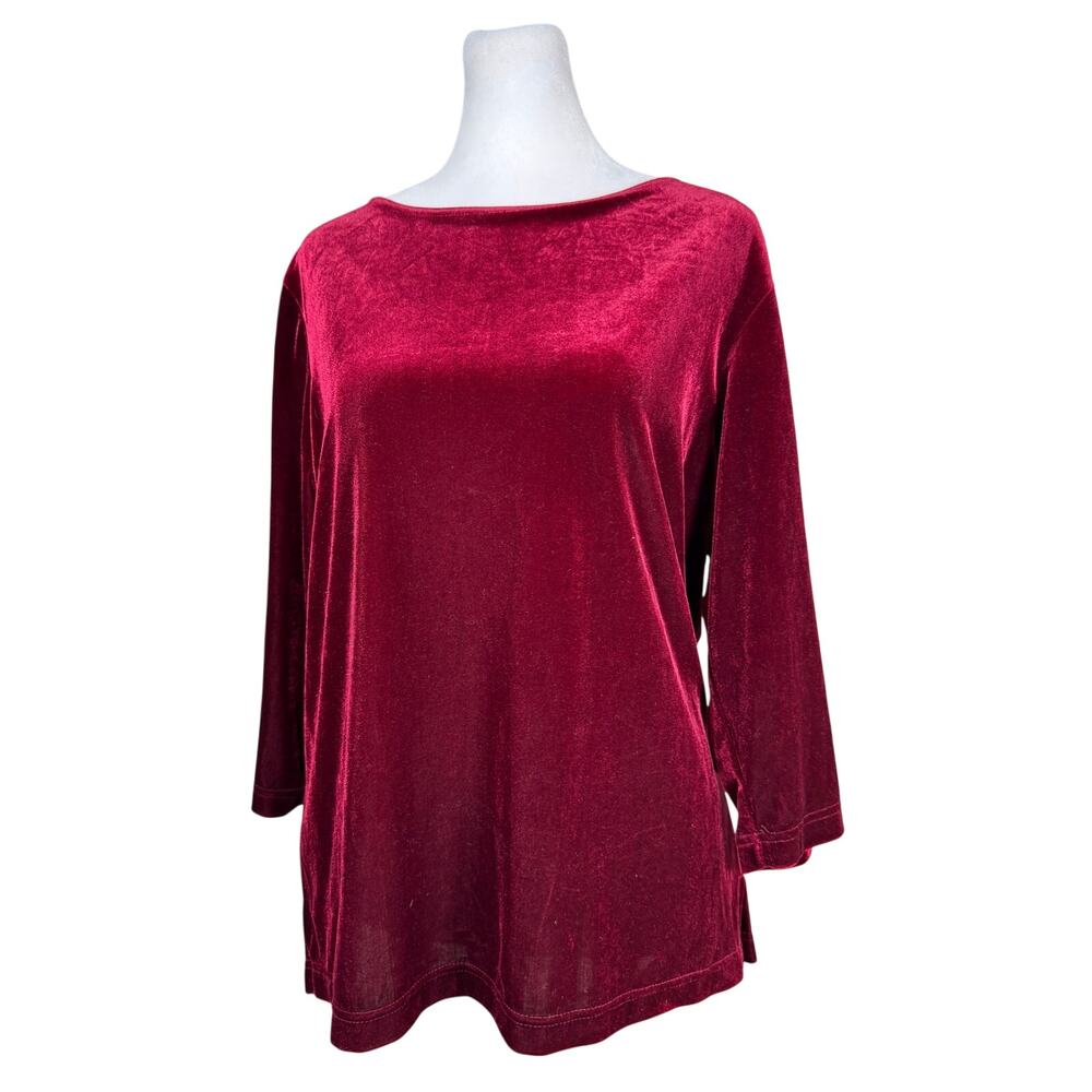 Merona Crimson Velvet 3/4 Sleeve Blouse